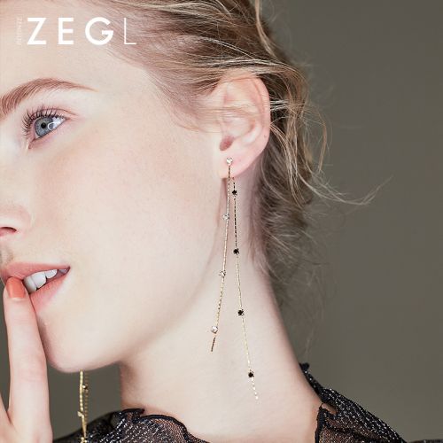 Boucles d'oreilles pendantes Femme ZENGLIU en Alliage argent plaque or - Ref 3097543