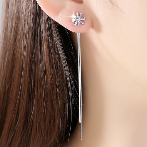 Boucles d'oreilles pendantes Femme Argentée - Ref 3097550