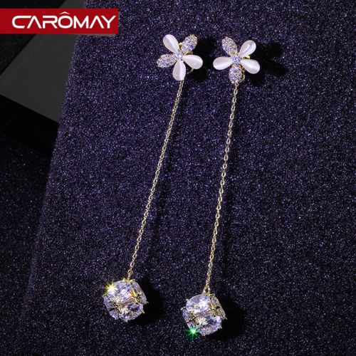 Boucles d'oreilles pendantes Femme CAROMAY Argentée - Ref 3097574