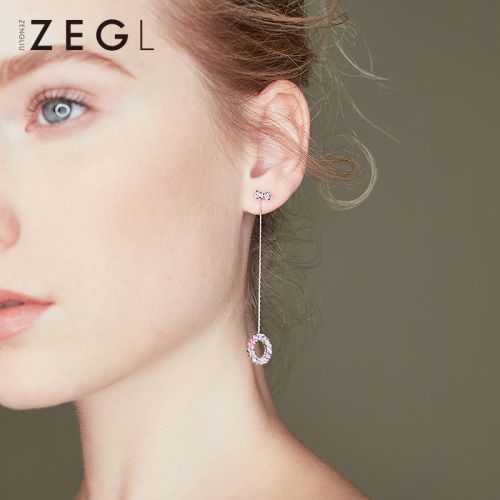 Boucles d'oreilles pendantes Femme ZENGLIU en Alliage argent plaque or - Ref 3097576
