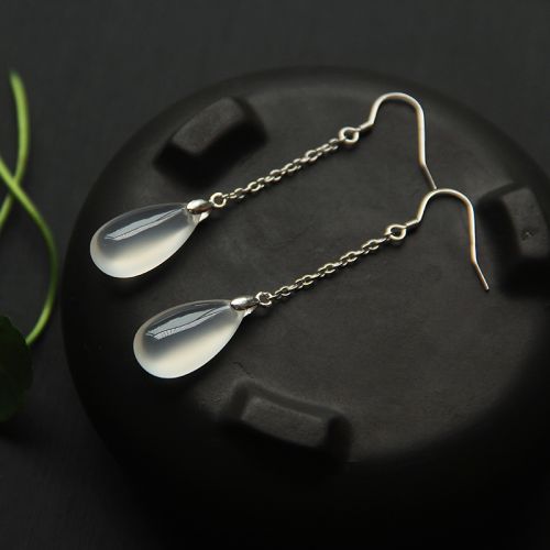 Boucles d'oreilles pendantes Femme en Agate - Ref 3097585
