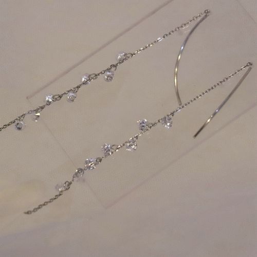 Boucles d'oreilles pendantes Argentée - Ref 3097651