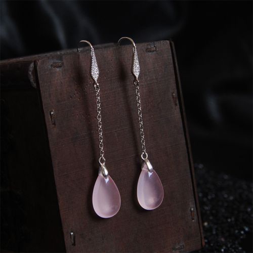 Boucles d'oreilles pendantes Femme en Cristal naturel pierre semi-precieuse - Ref 3097702