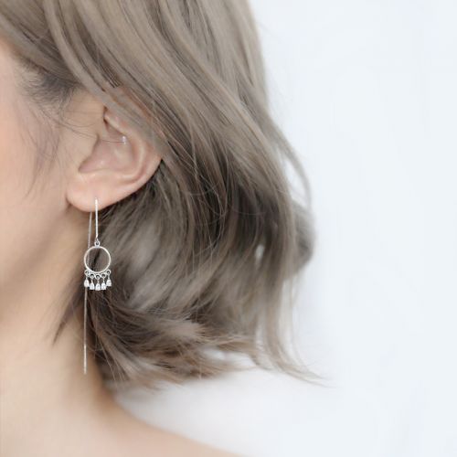Boucles d'oreilles pendantes Femme Argentée - Ref 3097705