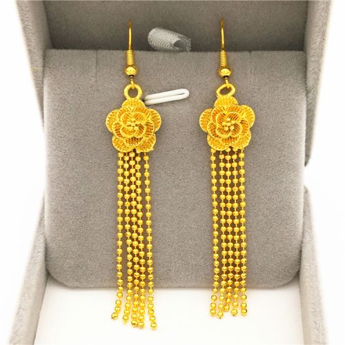 Boucles d'oreilles pendantes Femme en Alliage argent plaque or - Ref 3097737