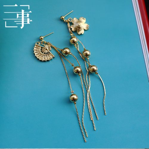 Boucles d'oreilles pendantes Femme en Alliage argent plaque or - Ref 3097757
