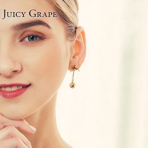 Boucles d'oreilles pendantes Femme JUICY GRAPE en Alliage argent plaque or - Ref 3097767