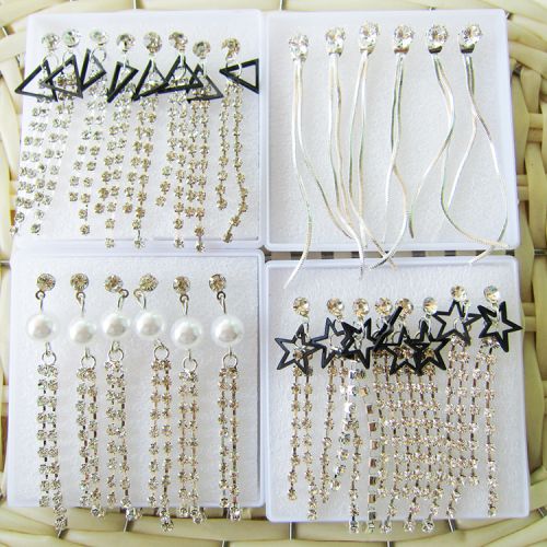 Boucles d'oreilles pendantes Femme en Zircone synthetique strass - Ref 3097796