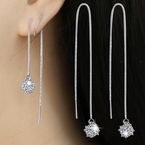 Boucles d'oreilles pendantes Femme Argentée - Ref 3097805