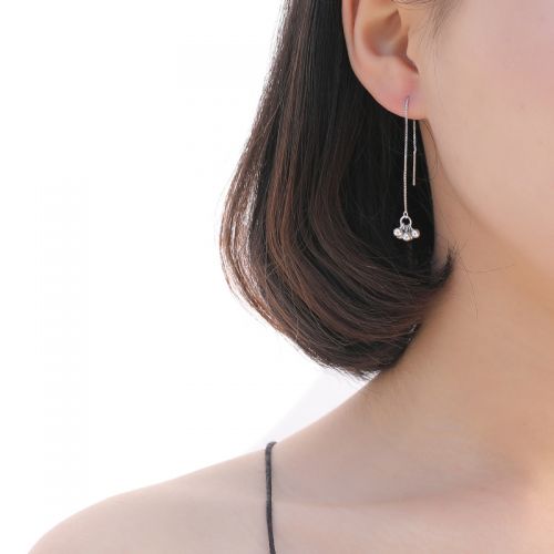 Boucles d'oreilles pendantes Femme Argentée - Ref 3097842