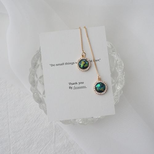 Boucles d'oreilles pendantes Femme en Alliage argent plaque or - Ref 3097846