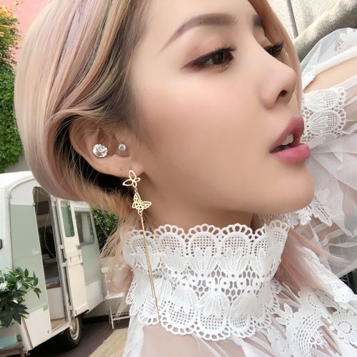 Boucles d'oreilles pendantes Femme PONY COLLECTION en Alliage argent plaque or - Ref 3097854