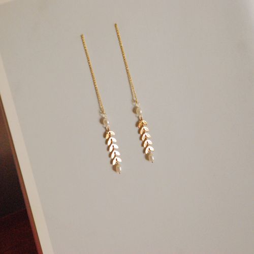 Boucles d'oreilles pendantes Femme en Alliage argent plaque or - Ref 3097867