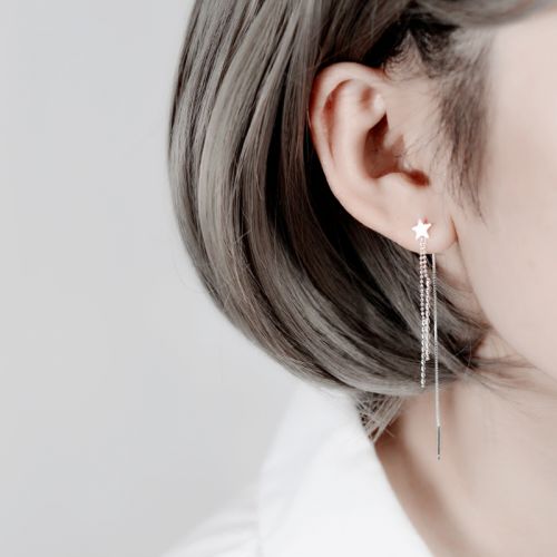 Boucles d'oreilles pendantes Femme Argentée - Ref 3097870