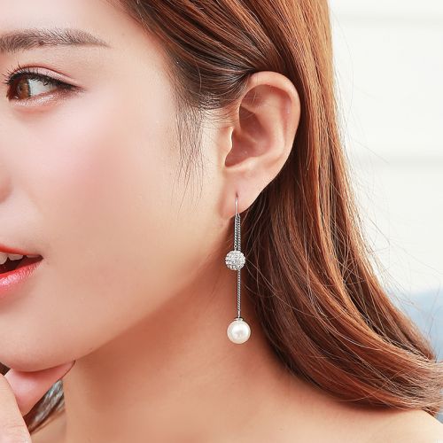 Boucles d'oreilles pendantes Femme en Alliage argent plaque or - Ref 3097896