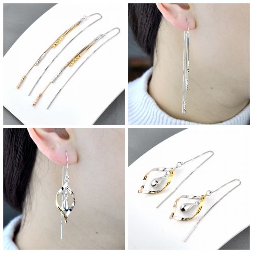 Boucles d'oreilles pendantes Femme FAMILLE DE COULEUR ARGENT Argentée - Ref 3097902
