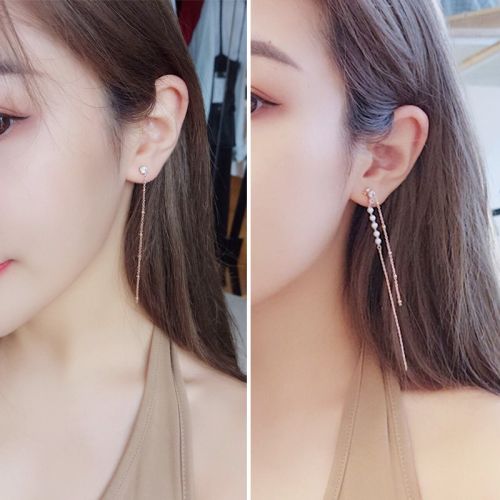 Boucles d'oreilles pendantes Femme en Alliage argent plaque or - Ref 3097941