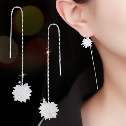 Boucles d'oreilles pendantes Femme Argentée - Ref 3097945
