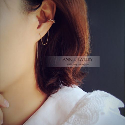 Boucles d'oreilles pendantes en Alliage argent plaque or - Ref 3097998