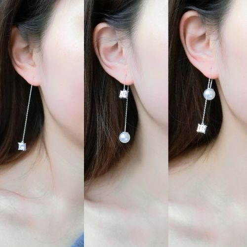 Boucles d'oreilles pendantes Femme Argentée - Ref 3098003