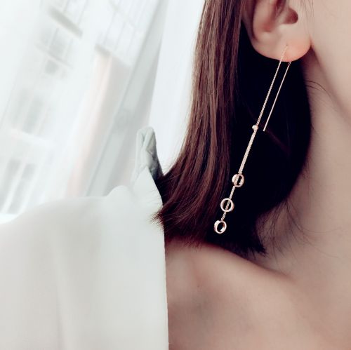Boucles d'oreilles pendantes Femme en Alliage argent plaque or - Ref 3098031