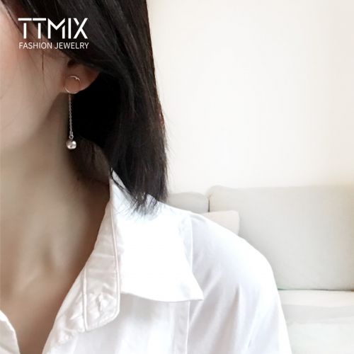 Boucles d'oreilles pendantes Femme TTMIX Argentée - Ref 3098044