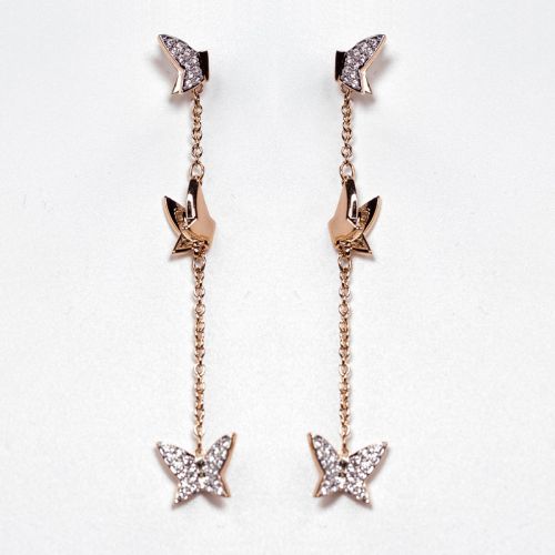 Boucles d'oreilles pendantes Femme en Alliage argent plaque or - Ref 3098069