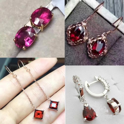 Boucles d'oreilles pendantes Femme en Cristal naturel pierre semi-precieuse - Ref 3098128