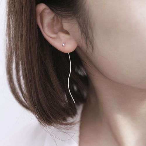 Boucles d'oreilles pendantes Femme Argentée - Ref 3098141