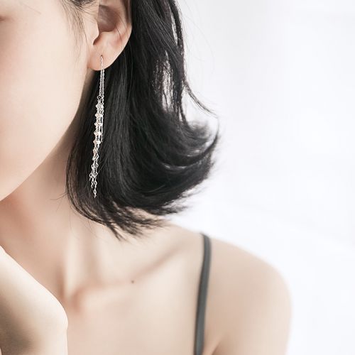 Boucles d'oreilles pendantes Femme Argentée - Ref 3098213