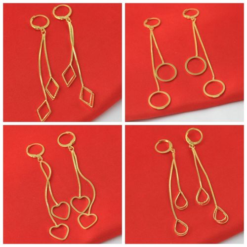 Boucles d'oreilles pendantes Femme en Alliage argent plaque or - Ref 3098220