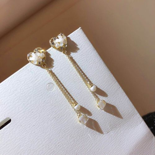 Boucles d'oreilles pendantes Femme en Alliage argent plaque or - Ref 3098228