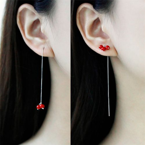 Boucles d'oreilles pendantes Femme Bijoux RUIRUI 929016 en Alliage argent plaque or - Ref 3098231