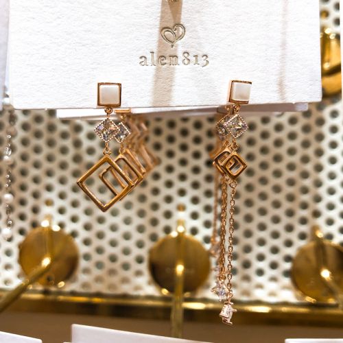 Boucles d'oreilles pendantes en Alliage argent plaque or - Ref 3098232