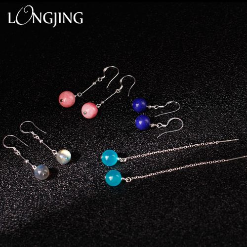 Boucles d'oreilles pendantes Couple en Cristal naturel pierre semi-precieuse - Ref 3098248