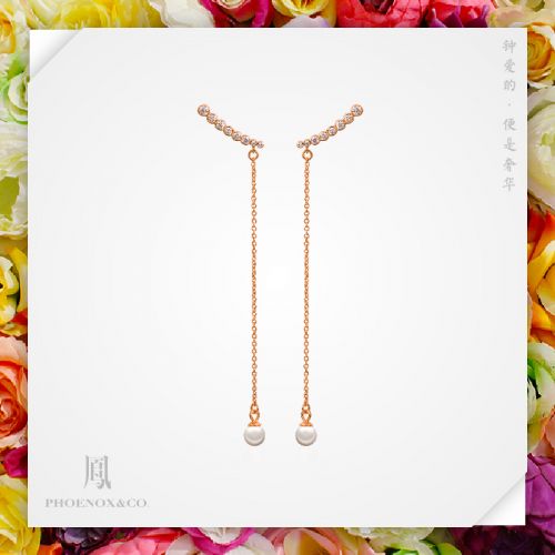 Boucles d'oreilles pendantes Femme PHOENOX CENT OISEAUX ET PHOENIX en Zircone synthetique strass - Ref 3098334