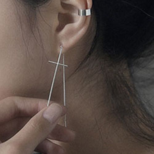 Boucles d'oreilles pendantes Femme Argentée - Ref 3098353