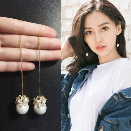 Boucles d'oreilles pendantes Femme KXK en Alliage argent plaque or - Ref 3098368