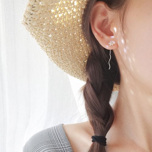 Boucles d'oreilles pendantes Femme Argentée - Ref 3098383
