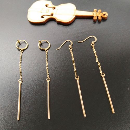 Boucles d'oreilles pendantes Femme en Alliage argent plaque or - Ref 3098387