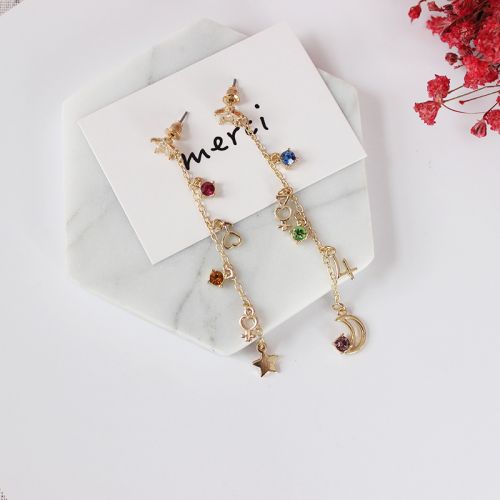 Boucles d'oreilles pendantes Femme en Alliage argent plaque or - Ref 3098391