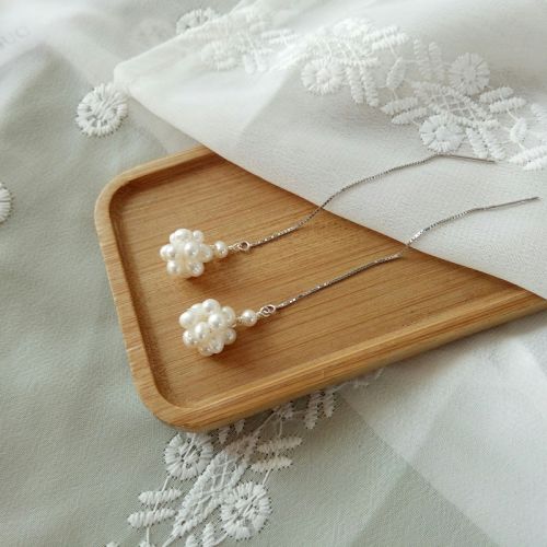 Boucles d'oreilles pendantes en Nacre - Ref 3098418