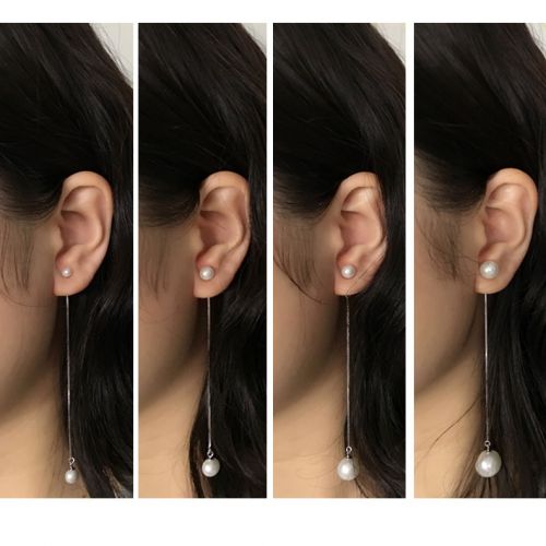 Boucles d'oreilles pendantes Femme SMSLL GREEN FEUILLES PETITES VERTES Argentée - Ref 3098423
