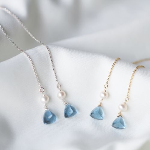 Boucles d'oreilles pendantes Femme LITTLE WAREHOUSE en Cristal naturel pierre semi-precieuse - Ref 3098441