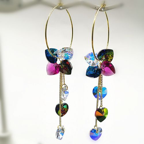 Boucles d'oreilles pendantes Femme en Cristal artificiel - Ref 3098443