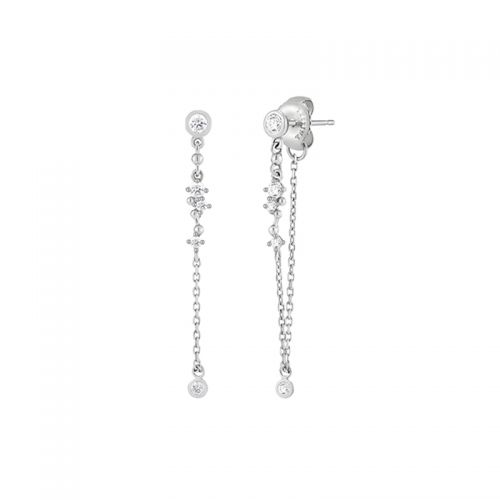 Boucles d'oreilles pendantes Femme J.ESTINA Argentée - Ref 3098468