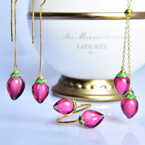 Boucles d'oreilles pendantes Femme en Verre - Ref 3098503