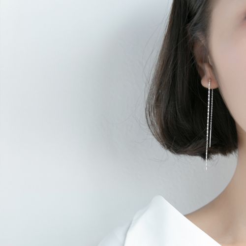 Boucles d'oreilles pendantes Femme DROIT DIT ARGENTERIE Argentée - Ref 3098512