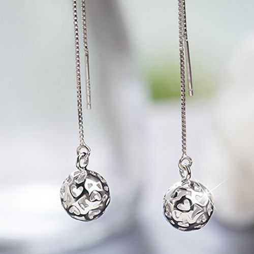 Boucles d'oreilles pendantes Femme LUO YAO Argentée - Ref 3098544