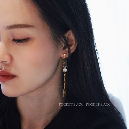 Boucles d'oreilles pendantes Femme en Alliage argent plaque or - Ref 3098575
